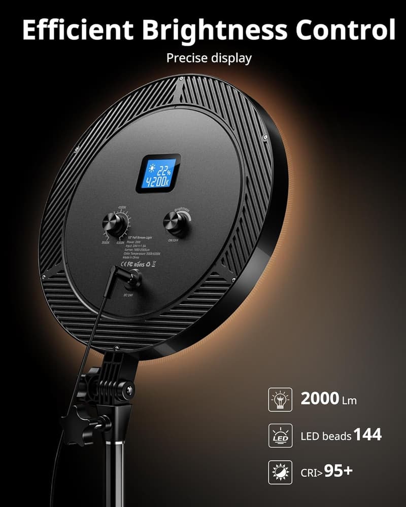 UBeesize Professional Ring Light with Stand & Remote for Photography