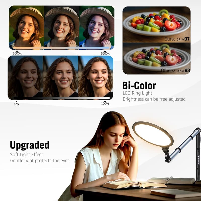 10” Ring Light with Stand & Flexible Arm for Video/Makeup