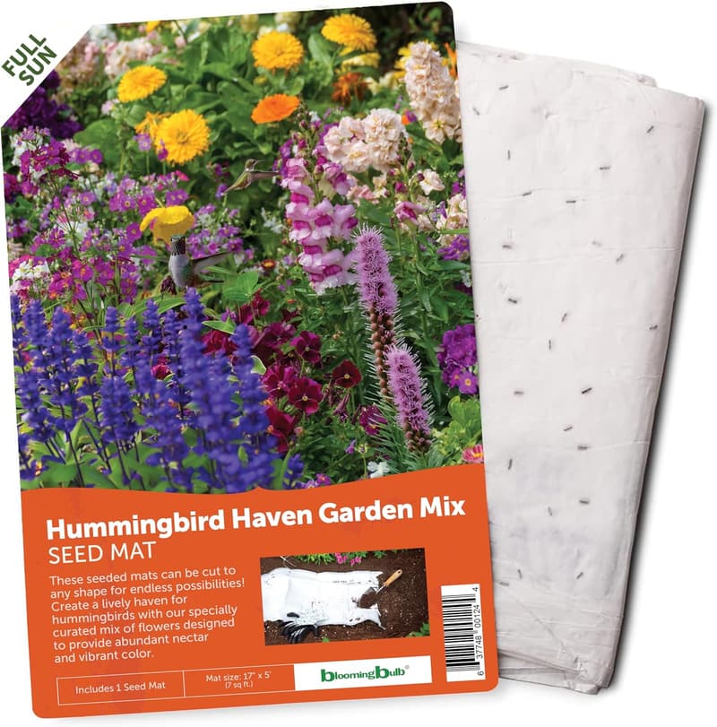 Hummingbird Haven Flower Garden Seed Mat - Easy Planting