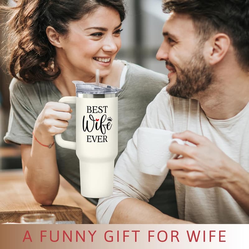 40 oz Stainless Steel Tumbler for Wife's Anniversary