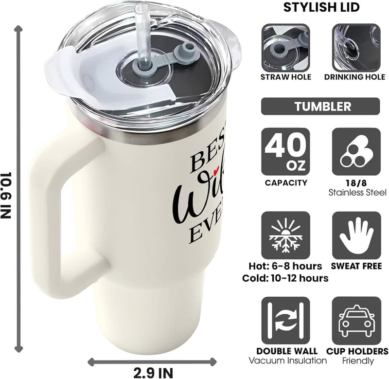 40 oz Stainless Steel Tumbler for Wife's Anniversary
