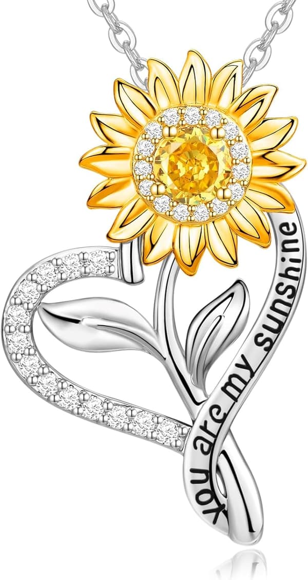 18k Gold Plated Sunflower Necklace for Her Anniversary Gift