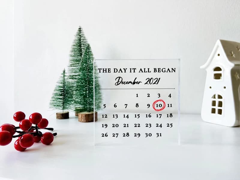 Anniversary Personalized Calendar Keepsake for Couples