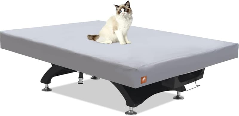 Heavy-Duty Waterproof Pool Table Cover, 7/8/9 Feet, Light Grey