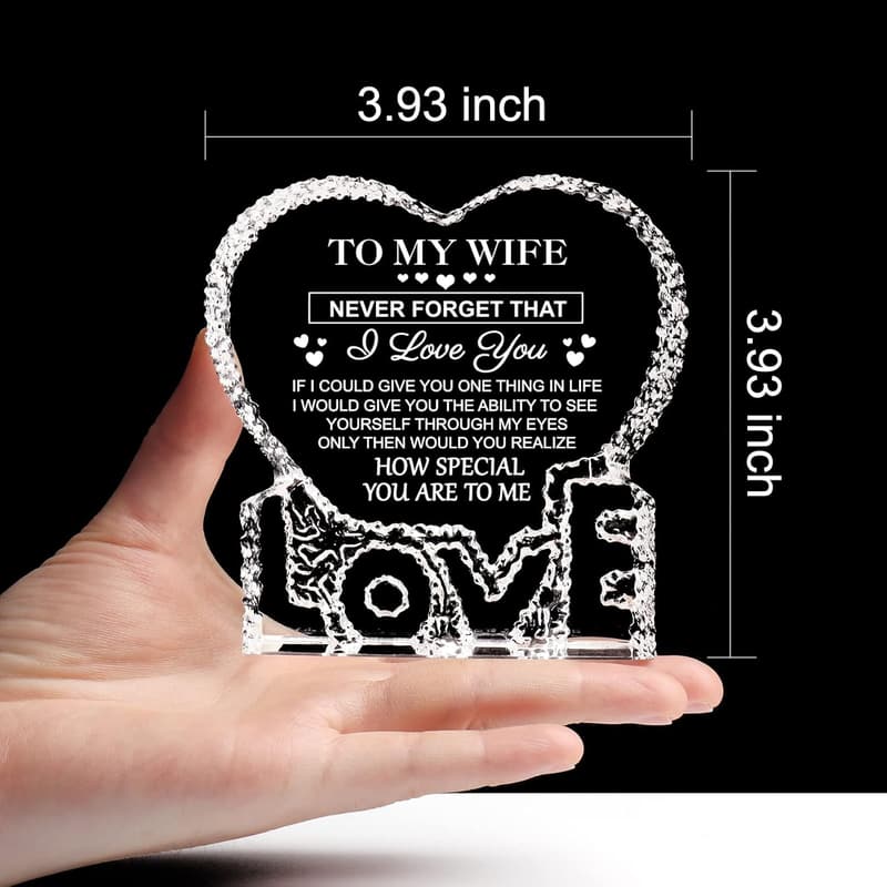 Mother's Day Crystal Keepsake Gift for Wife