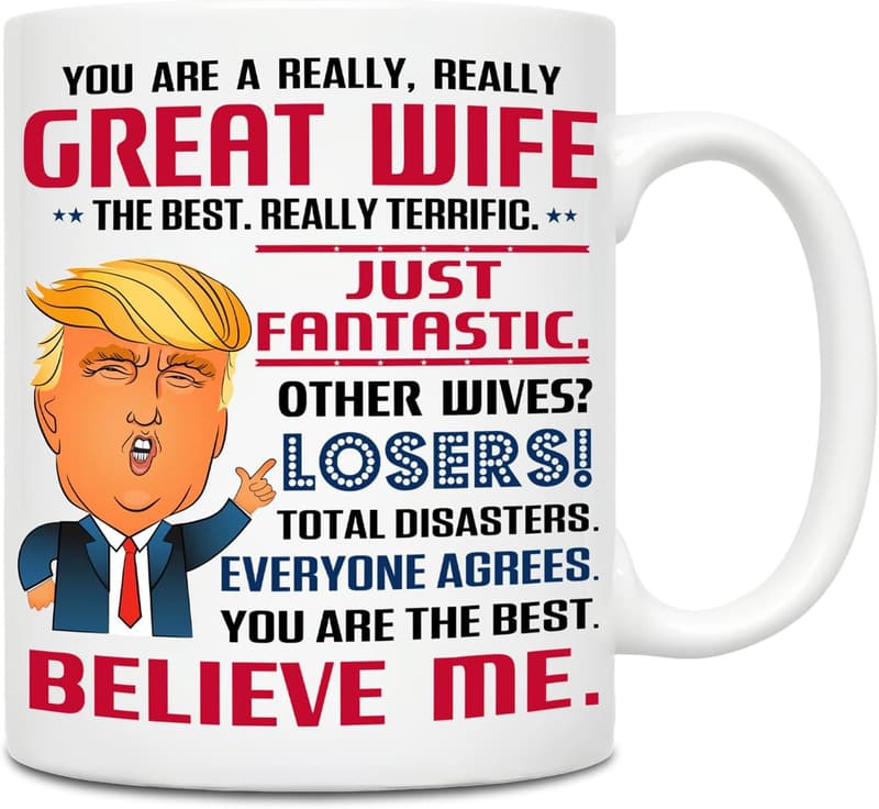 Wedding Anniversary Mug Gift for Wife - 11 oz Romantic Design