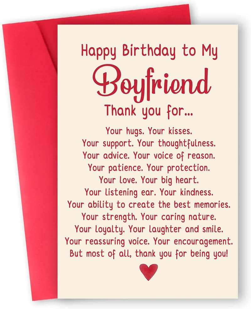 Funny Romantic Birthday Card & Gifts for Boyfriend