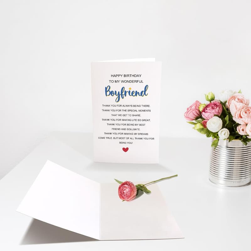 Birthday Card with Romantic Poem for Boyfriend