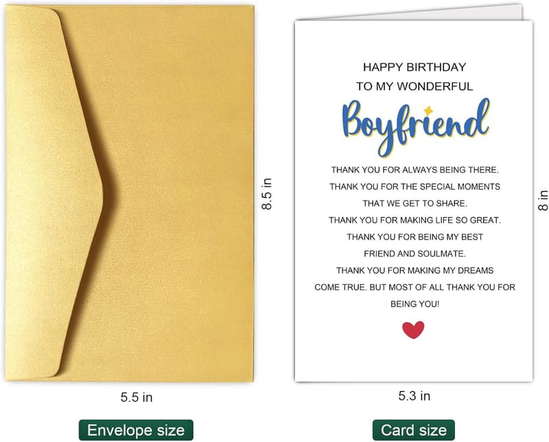 Birthday Card with Romantic Poem for Boyfriend