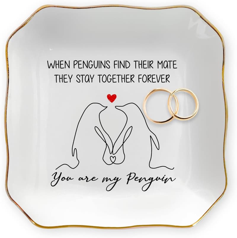 Anniversary Ceramic Jewelry Dish for Women - 4