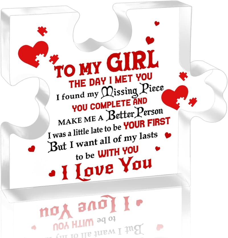 Valentine's Day Acrylic Block Gift for Girlfriend