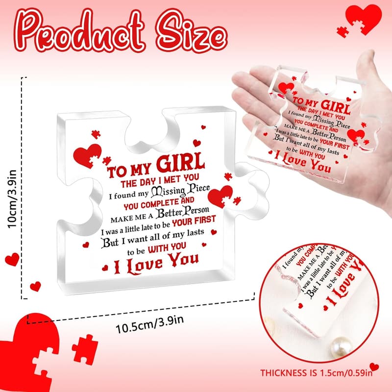 Valentine's Day Acrylic Block Gift for Girlfriend
