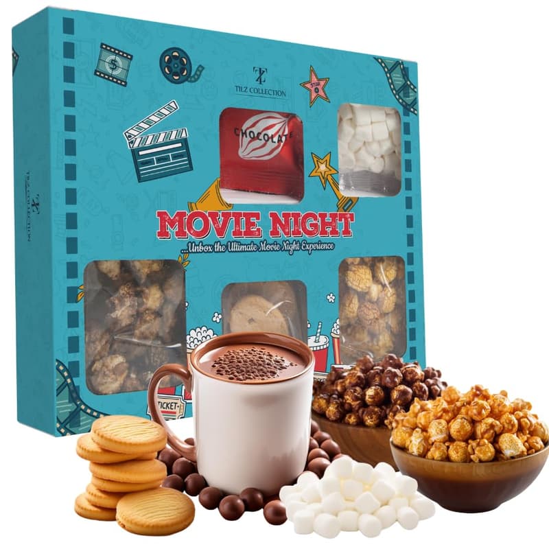 Movie Night Snack Box with Chocolates & Popcorn
