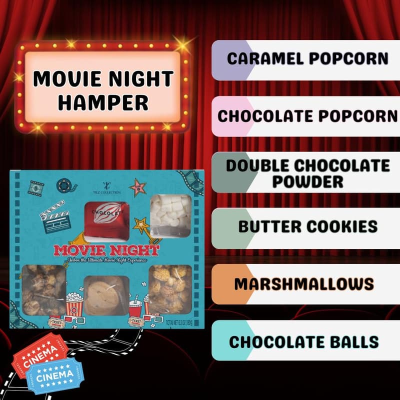 Movie Night Snack Box with Chocolates & Popcorn