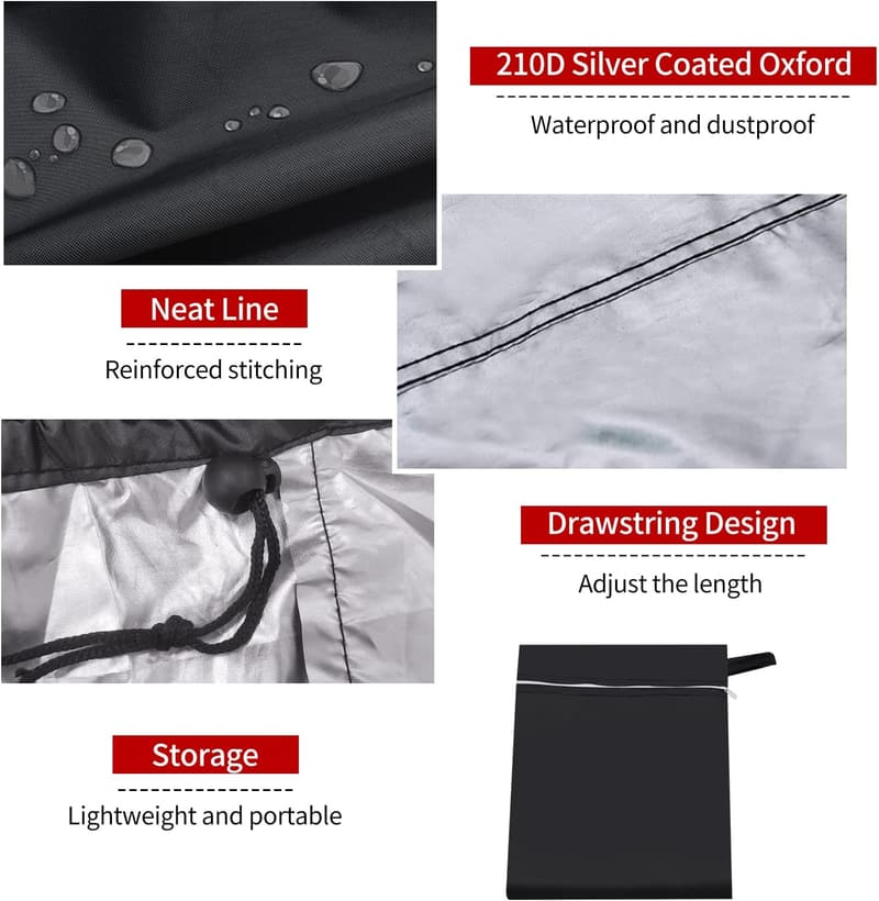 Waterproof 7ft Billiard Pool Table Cover with Storage Bag