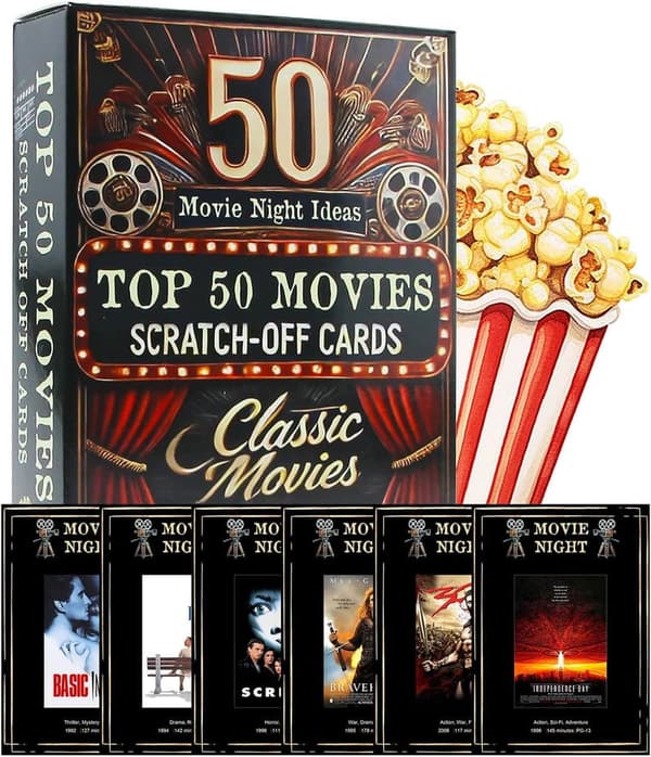 Movie Night Scratch Off Poster - Unique Gift for Couples