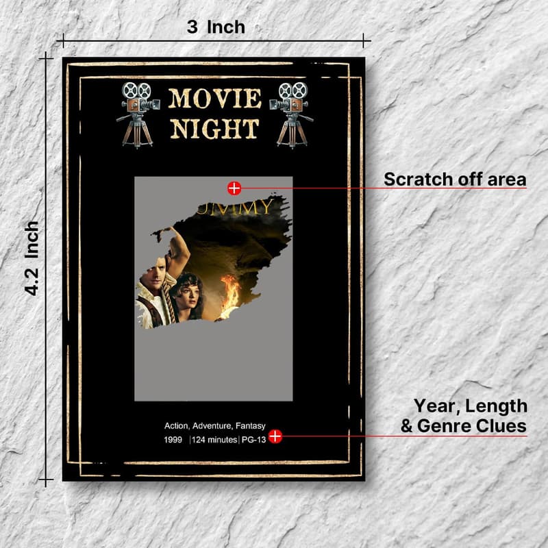 Movie Night Scratch Off Poster - Unique Gift for Couples