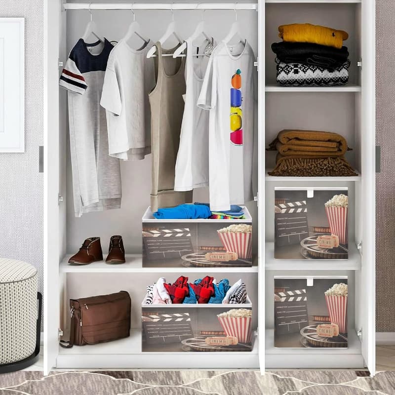 Large Collapsible Storage Bin for Home Décor, 15.8 x 10.6 x 7 in