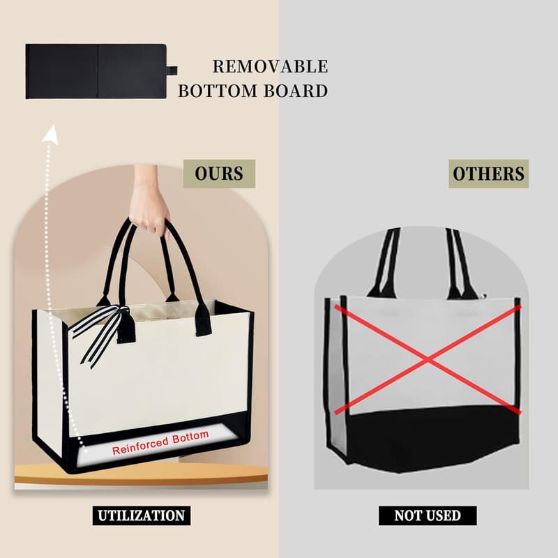 Personalized Tote Bag with Cosmetic Pouch for Women