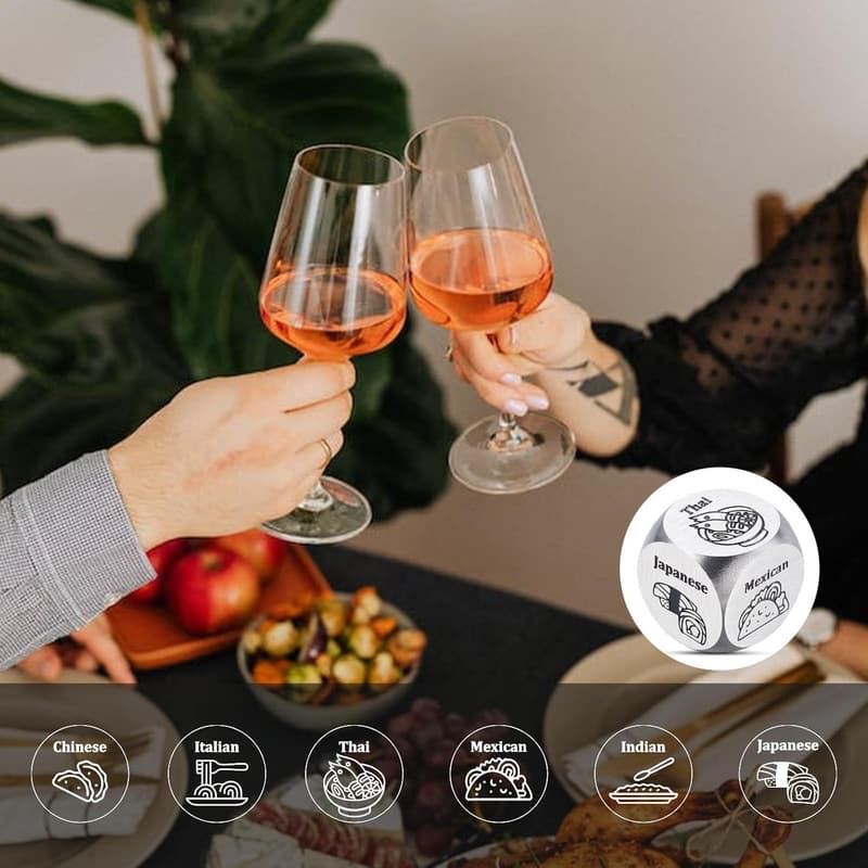 Valentine's Day Gift Basket with Food Decision Dice for Couples