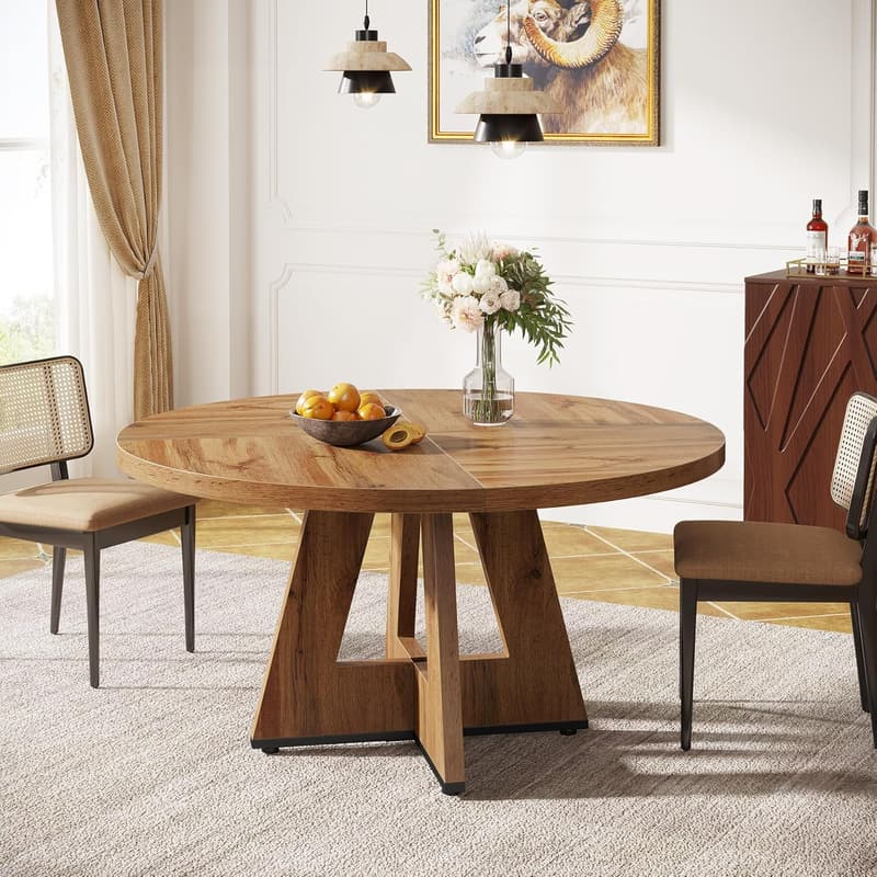 Rustic 47-Inch Round Dining Table for Home Use