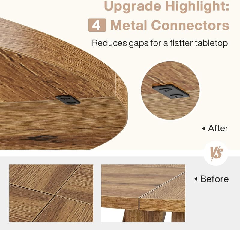 Rustic 47-Inch Round Dining Table for Home Use