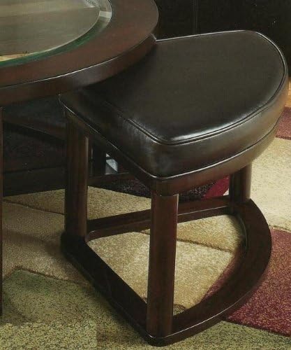 Espresso Solid Wood Coffee Table with 4 Stools