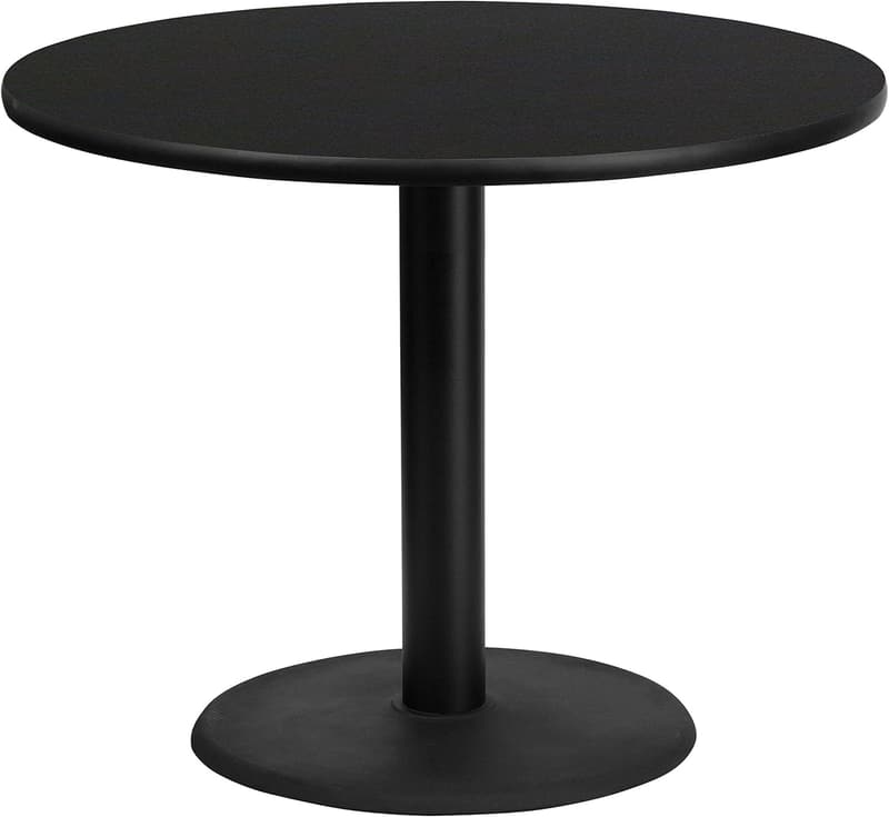 36'' Round Black Laminate Table with 24'' Base