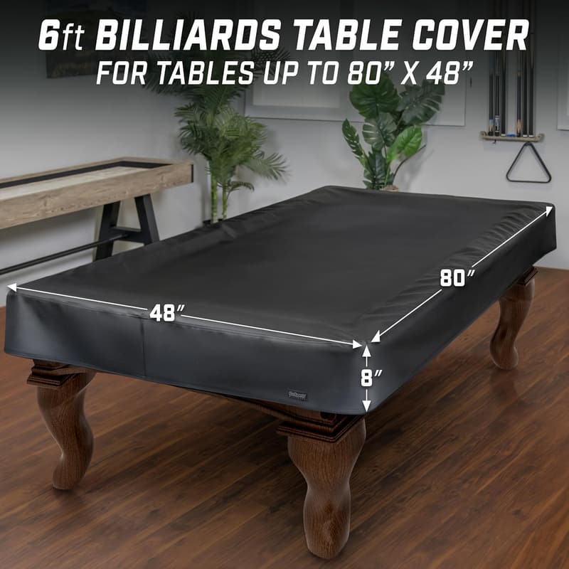 Waterproof Leatherette Pool Table Cover - 6/7/8/9 ft