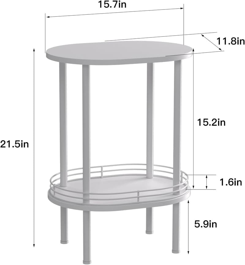 Modern White Round Nightstand with Storage for Any Room