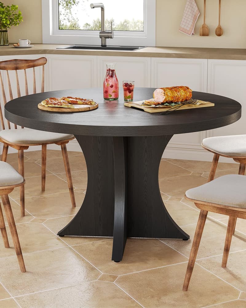 Farmhouse Round Dining Table for 4-6, 47.24
