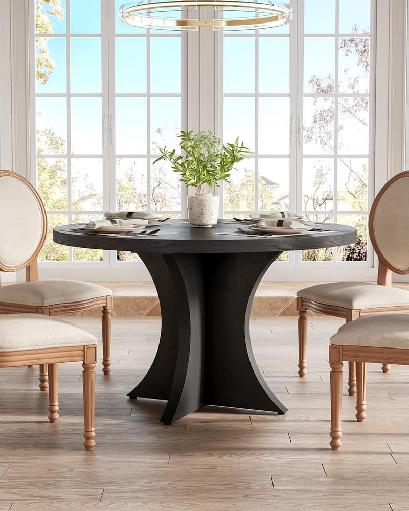 Farmhouse Round Dining Table for 4-6, 47.24