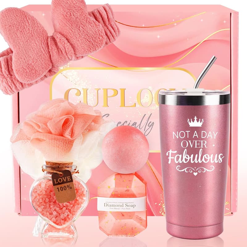 Spa Gift Set for Women with Tumbler Cup - Relaxing Birthday Gift
