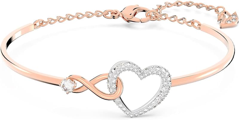Swarovski Rose Gold Infinity Heart Jewelry Set with Crystals