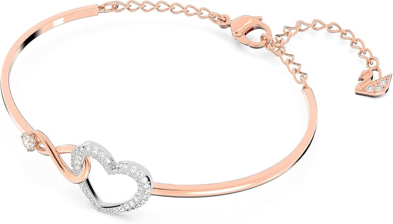 Swarovski Rose Gold Infinity Heart Jewelry Set with Crystals