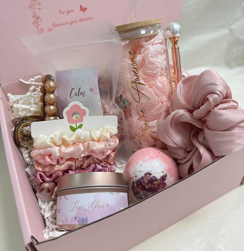 Rose Gold Spa Gift Box for Women – Self-Care Relaxation Package