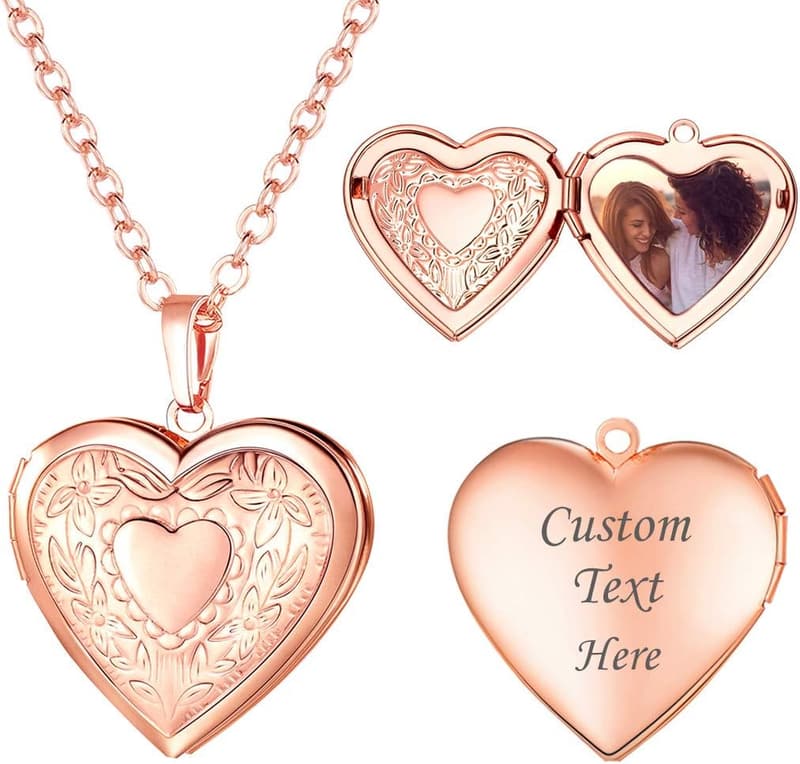 Personalized 14K Gold Photo Locket Necklace for Women