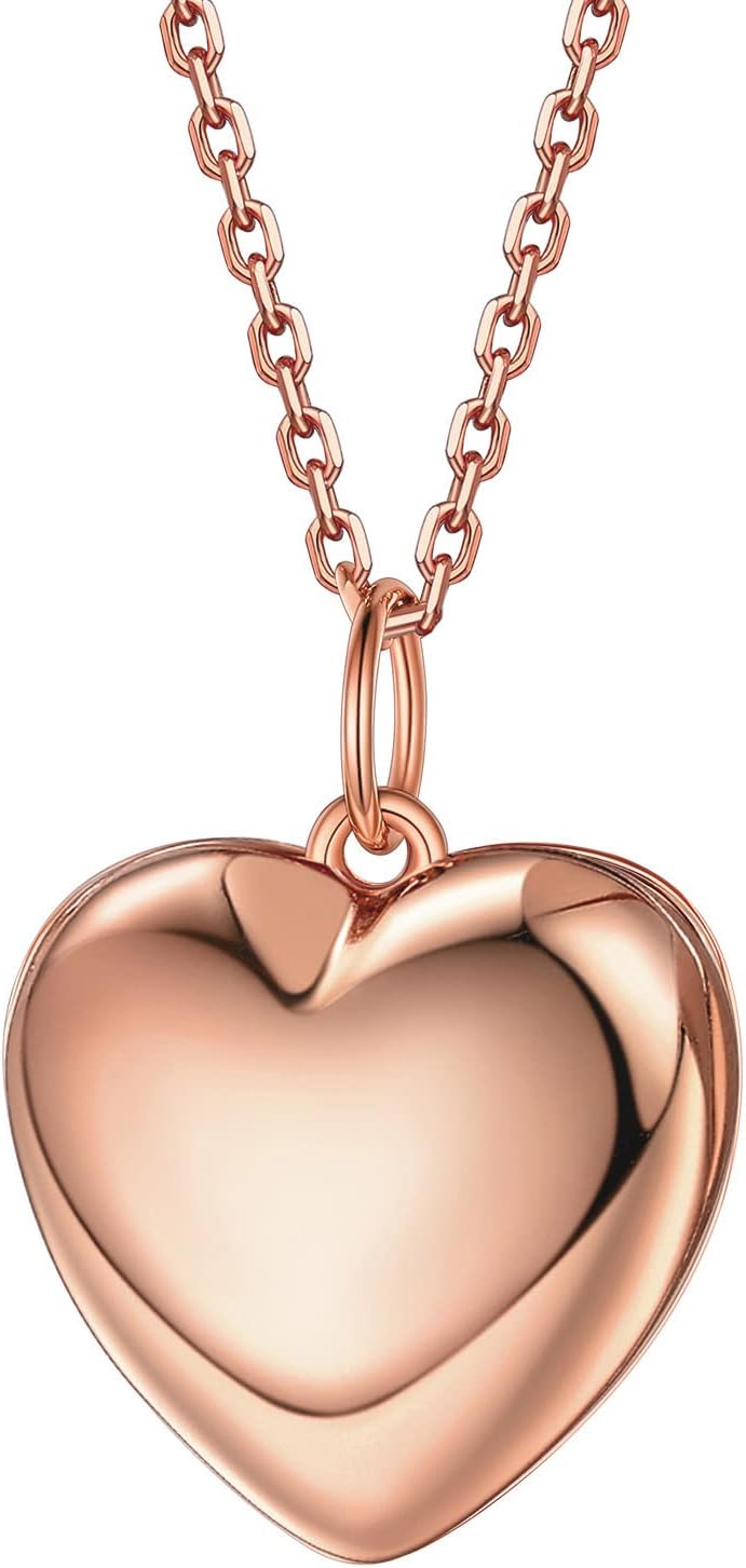 Sterling Silver Heart Locket Necklace for Women - Love Gift