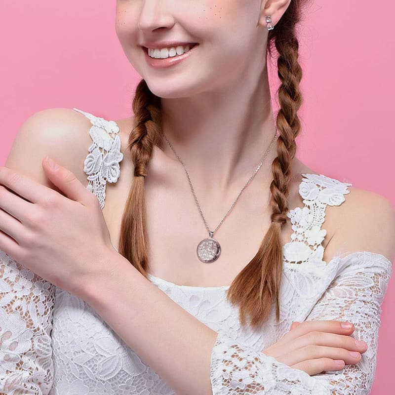 18K Gold Plated Flower Locket Necklace - Picture Holder Gift