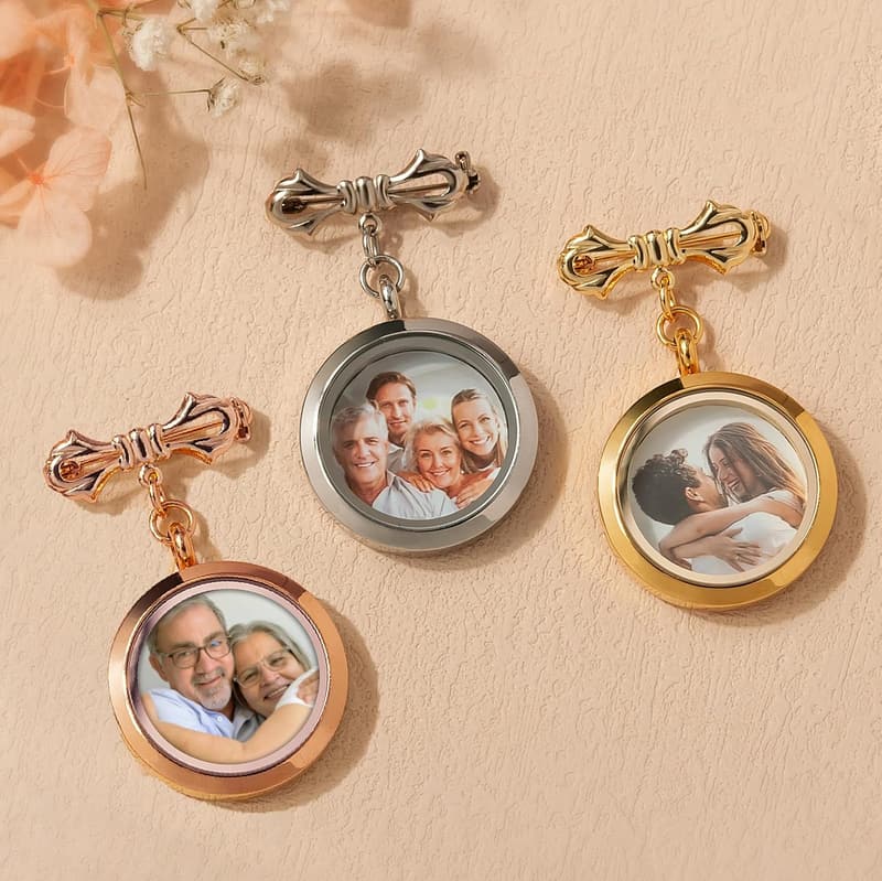 Personalized Wedding Bouquet Charm - Handmade Double-Sided Locket