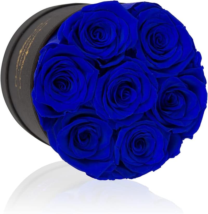Royal Blue Preserved Roses Gift Box for Mother's Day