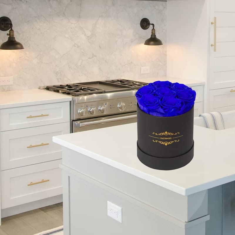 Royal Blue Preserved Roses Gift Box for Mother's Day