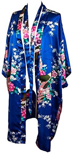 Peacock Lightweight Kimono Robe for Bridal Showers & Birthdays