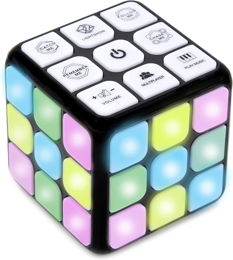 Flashing Cube Memory Game - 7-in-1 STEM Toy for Ages 8+