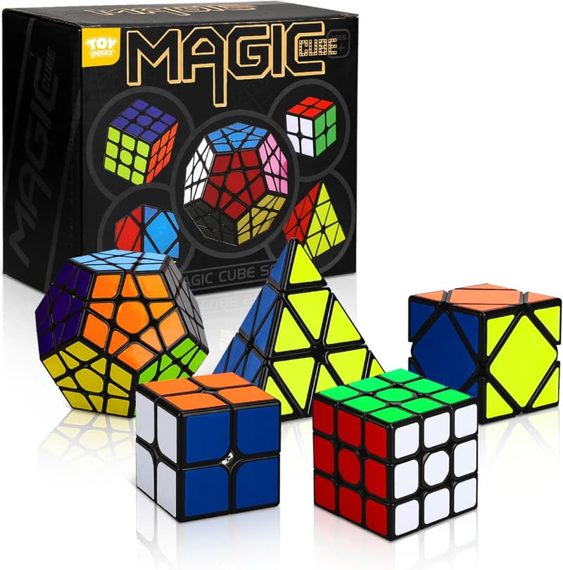 Speed Cube Set - 5 Pack Magic Cubes for Kids & Adults