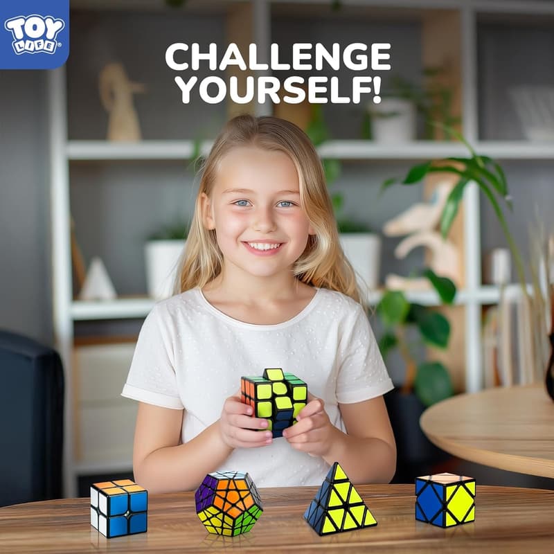 Speed Cube Set - 5 Pack Magic Cubes for Kids & Adults