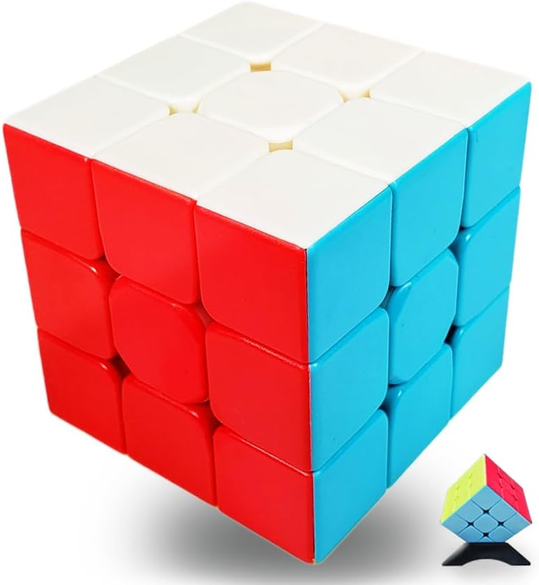 INTEGEAR Stickerless 3x3 Speed Cube with Stand and Tutorial