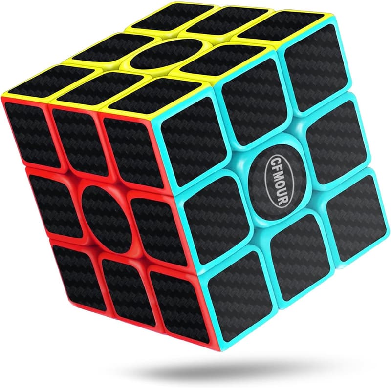 CFMOUR Speed Cube 3x3, Fast Carbon Fiber Puzzle Toy for Kids