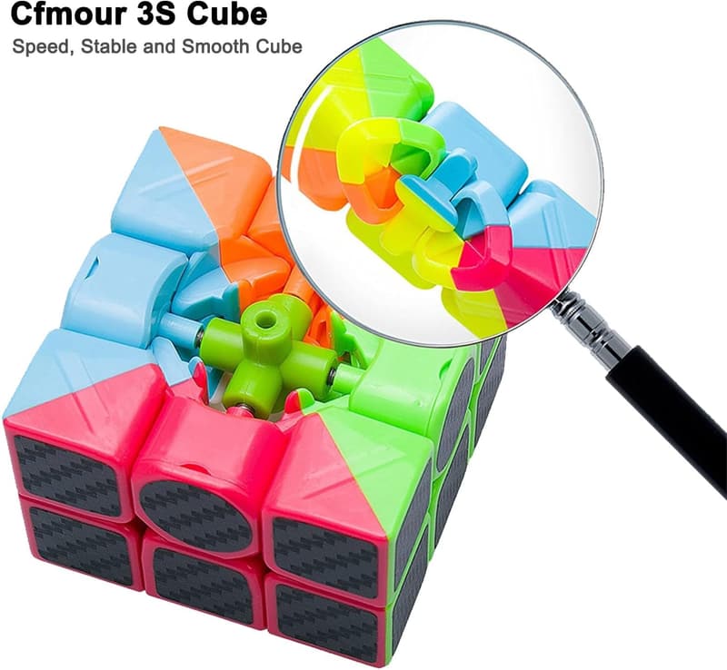 CFMOUR Speed Cube 3x3, Fast Carbon Fiber Puzzle Toy for Kids