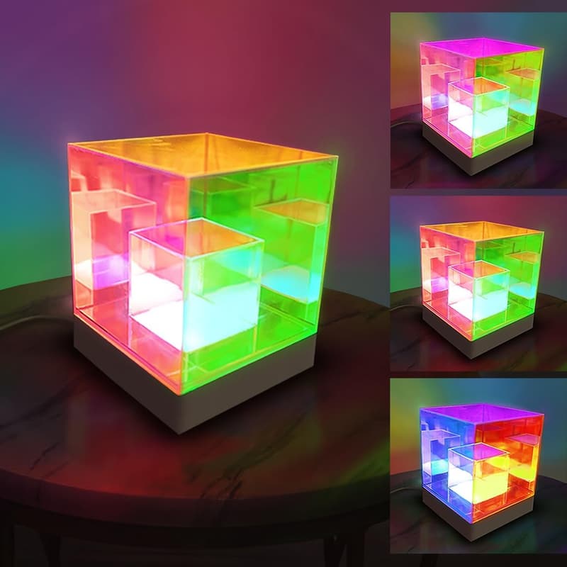 Color-Changing 3D Infinity Cube Lamp - USB Powered RGB Light